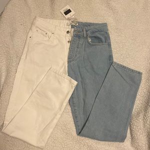 Adika jeans left is blue right side is white. Size medium.